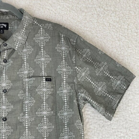 Billabong Sundays Jacquard Button-Up Casual Shirt in Sage Mens Size Large - Picture 6 of 16